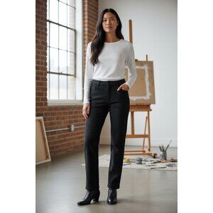 NEW Talbots Heritage 14 Petite Black Speckled Straight Dress Pants Wool Blend